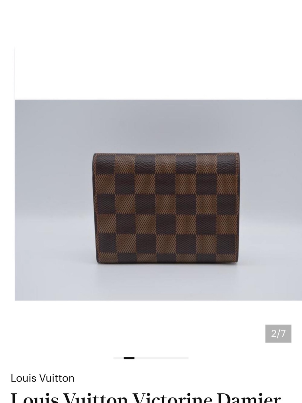 Louis Vuitton Brown victorine Damier Canvas Small Envelope Wallet pink - Picture 2 of 7